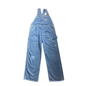 Vintage Big Mac Overalls Blue Mens 40x28 Denim Workwear Bibs 90's Made in USA